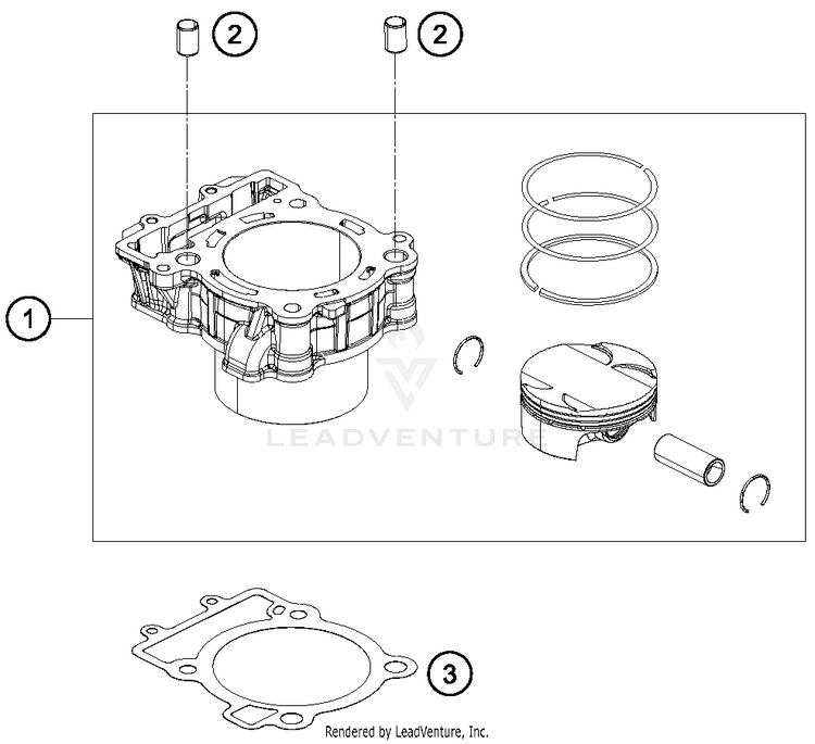 Cylinder RC 390 WHITE Engine - 2015 Schematic