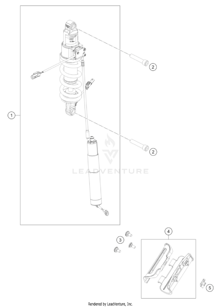 Shock Absorber 1290 SUPER ADVENTURE S, black US CHASSIS - 2022 Schematic