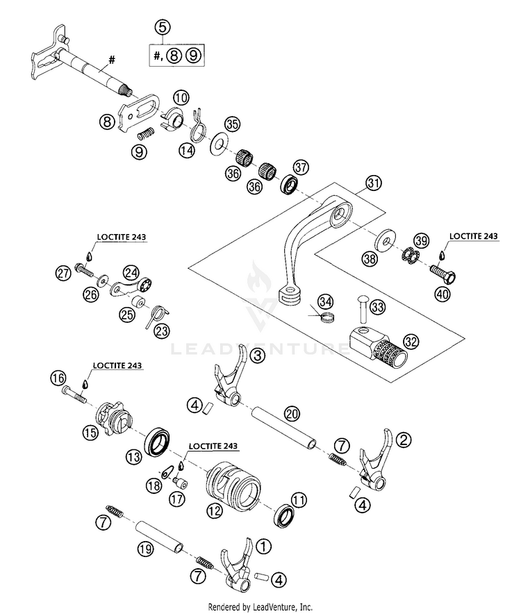 Shifting Mechanism 300 MXC Engine - 2004 Schematic