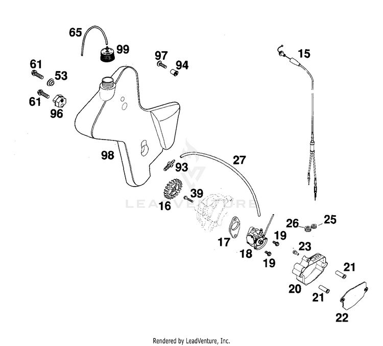 Fresh Oil Lubrication 125 EXC Engine - 2000 Schematic