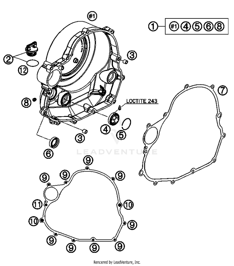 Clutch Cover 690 LC4 Engine - 2007 Schematic