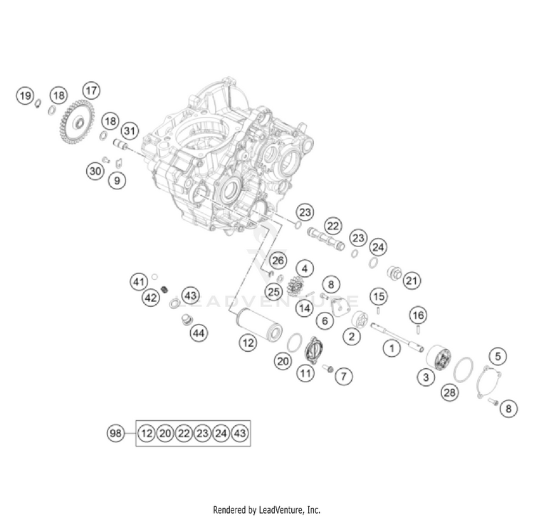 Lubricating System 350 SX-F Engine - 2022 Schematic