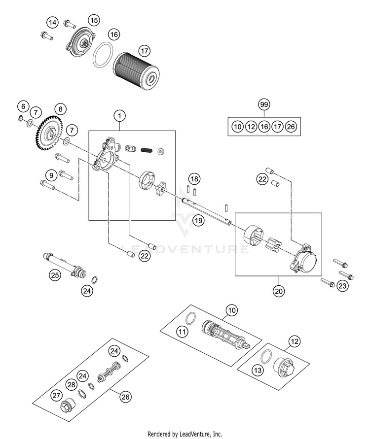Lubricating System 390 RC WHITE ABS Engine - 2016 Schematic