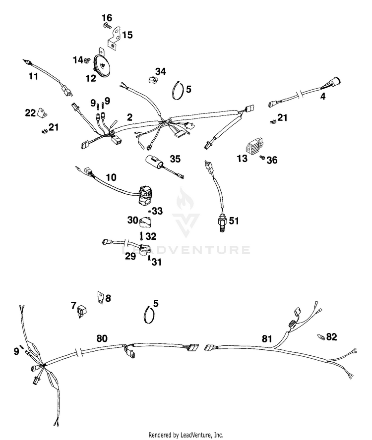 Wiring Harness 125 EXC Chassis - 2000 Schematic