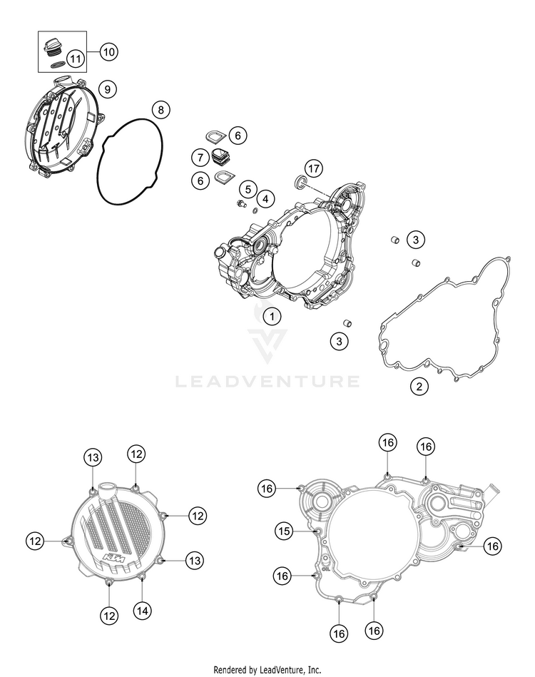 Clutch Cover 300 XC ENGINE - 2018 Schematic