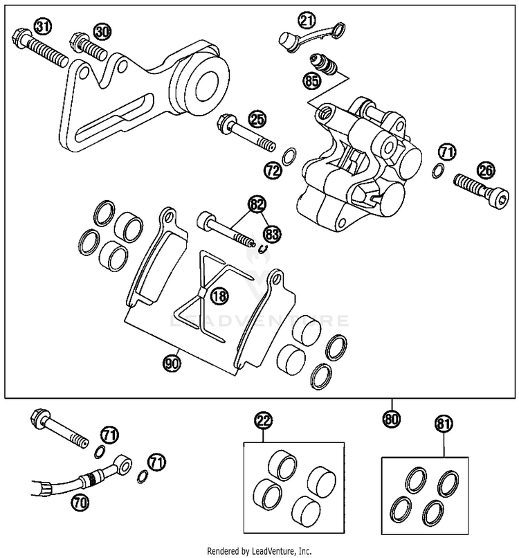 Brake Caliper Rear Schematic
