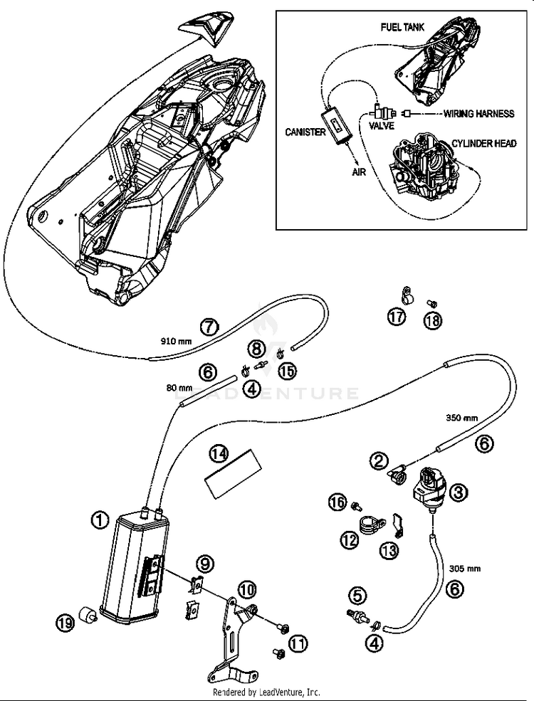 Evaporative Canister 690 Enduro Chassis - 2012 Schematic