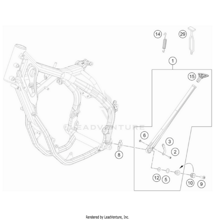 Side / Center Stand 350 EXC-F US CHASSIS - 2022 Schematic