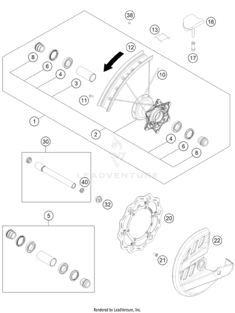 Front Wheel 250 SX CHASSIS - 2023 Schematic