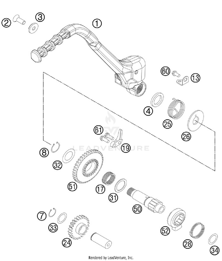 Kick Starter 250 XC Engine - 2012 Schematic