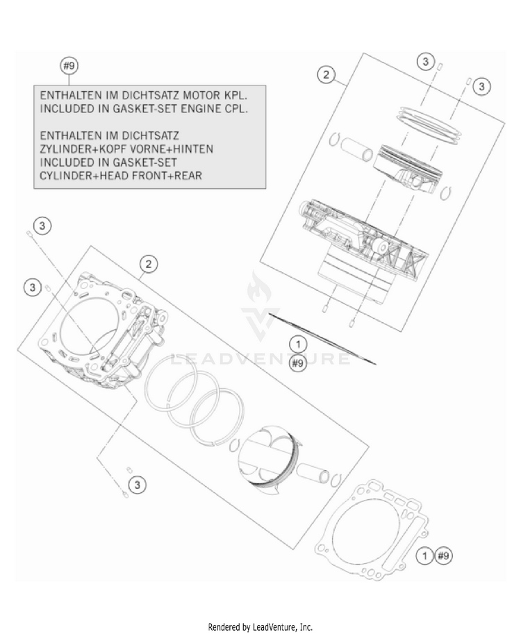 Cylinder 1290 SUPER ADV. S/R Engine - 2022 Schematic