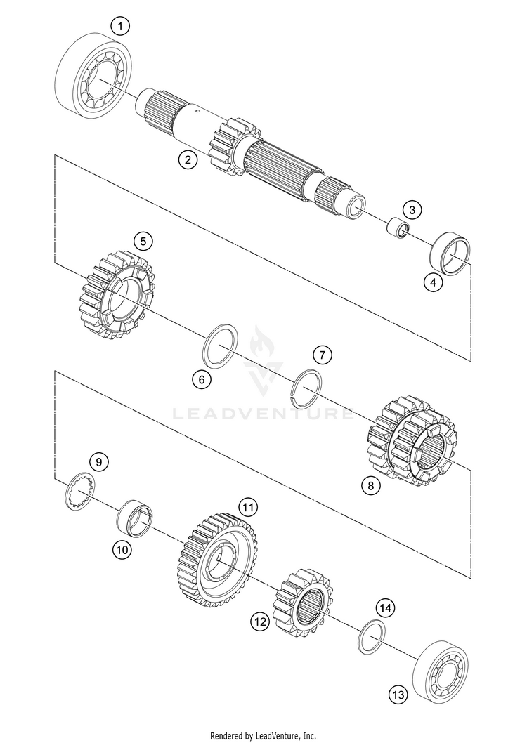Transmission I - Main Shaft 1290 SUPER ADVENTURE R ENGINE - 2019 Schematic