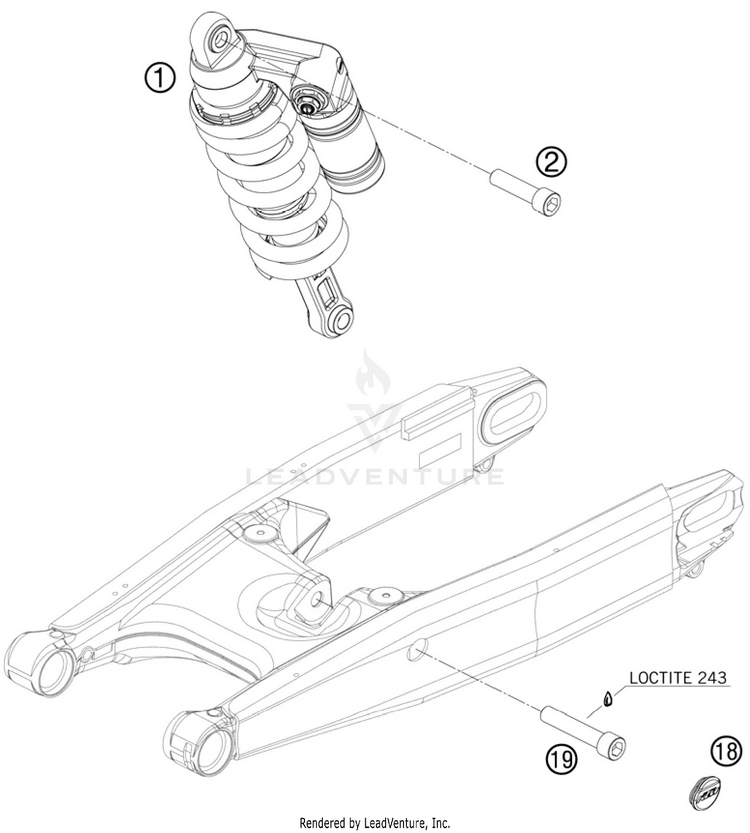 Shock Absorber 990 Supermoto R Chassis - 2010 Schematic