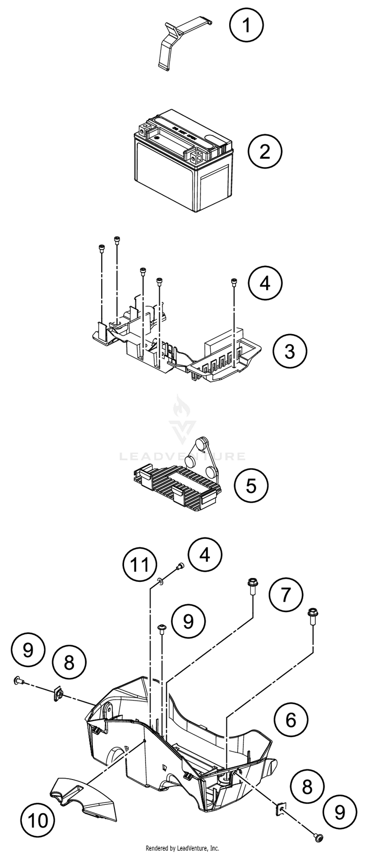 Battery RC 390 BLACK CHASSIS - 2018 Schematic