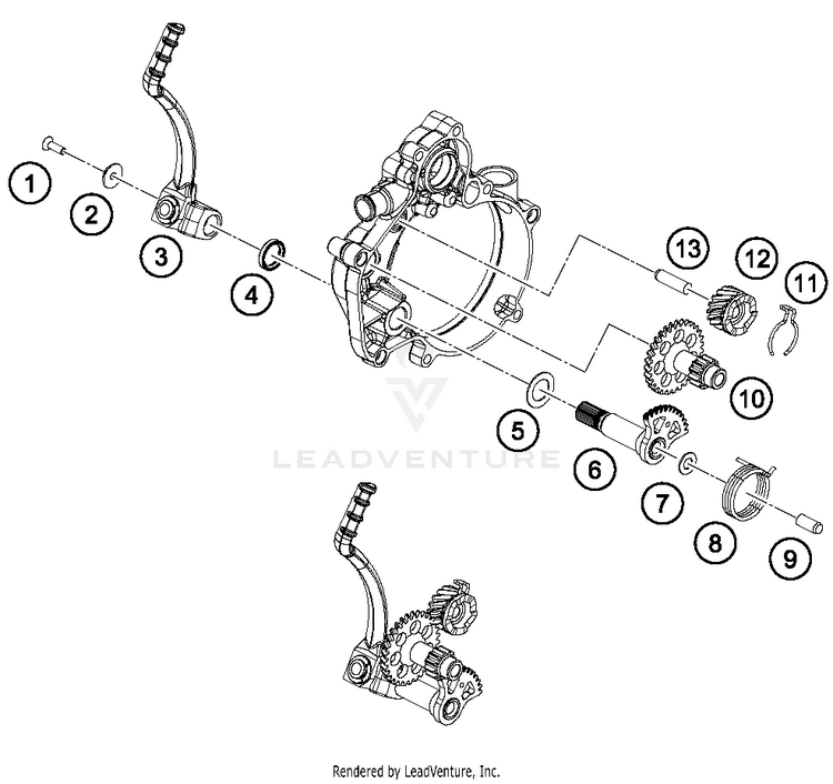 Kick Starter 50 SX MINI ENGINE - 2018 Schematic