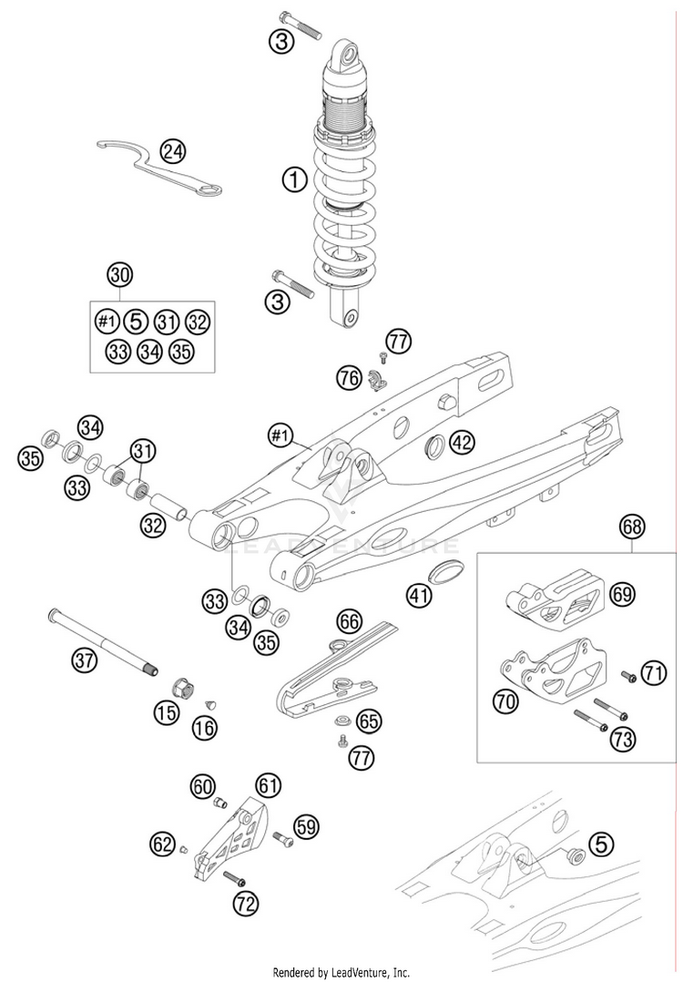 Swing Arm 105 SX Chassis - 2011 Schematic