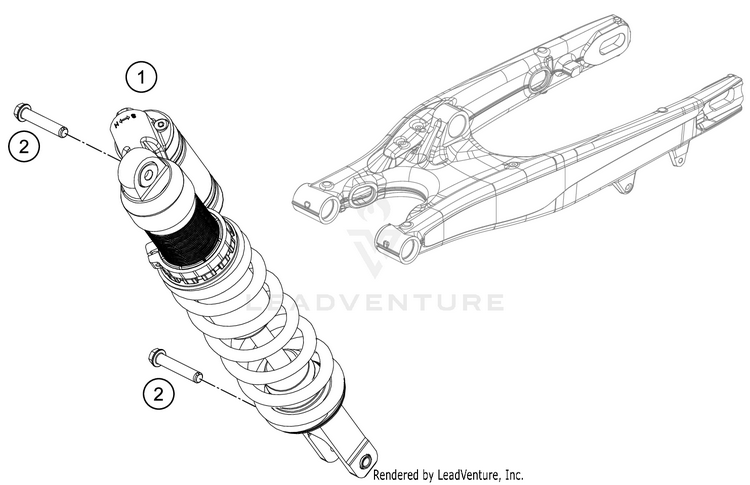 Shock Absorber 500 EXC-F SIX DAYS CHASSIS - 2020 Schematic