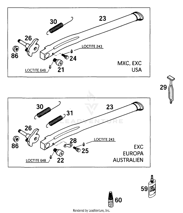 Side Stand 250 MXC Chassis - 2001 Schematic