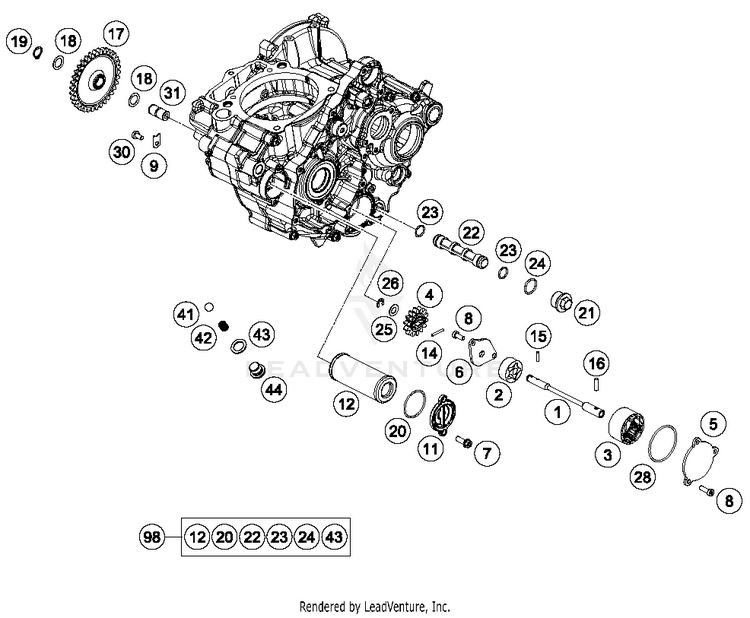 Lubricating System 350 SX-F ENGINE - 2018 Schematic