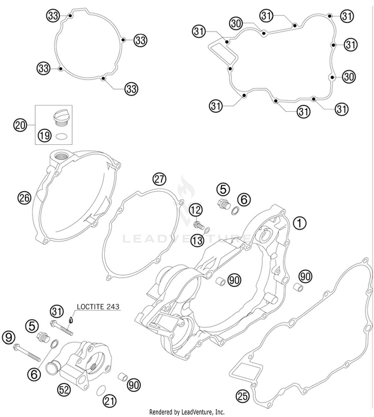 Clutch Cover 150 XC Engine - 2011 Schematic