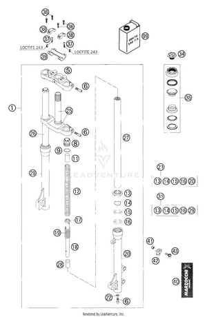 Front Fork Marzocchi Schematic