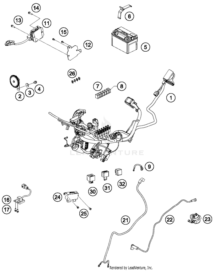 Wiring Harness RC 390 CUP USA Chassis - 2016 Schematic