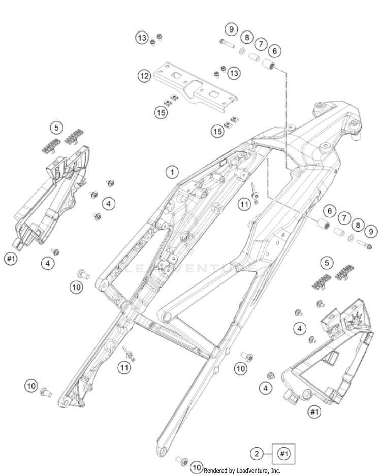 Subframe 1290 SUPER ADVENTURE R OT CHASSIS - 2024 Schematic