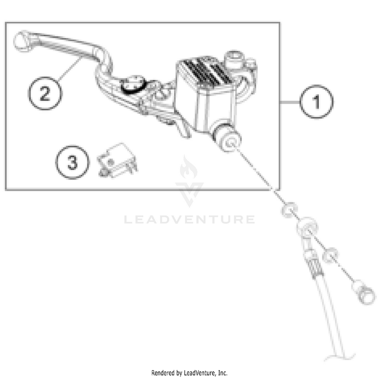 Front Brake Control 390 ADVENTURE SPOKE W, orange-B.D. CHASSIS - 2024 Schematic