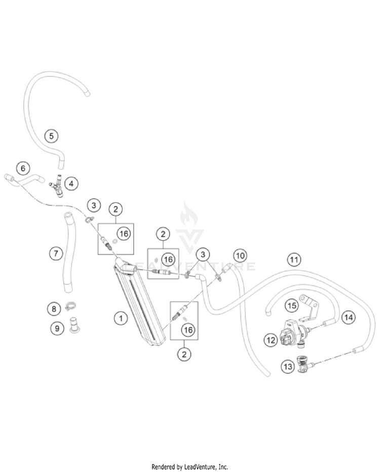 Evaporative Canister 500 EXC-F US CHASSIS - 2024 Schematic