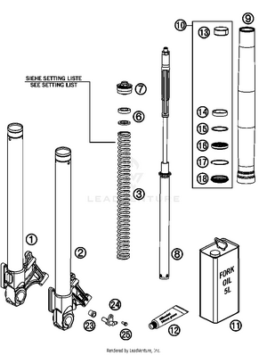 Front Fork Disassembled Schematic