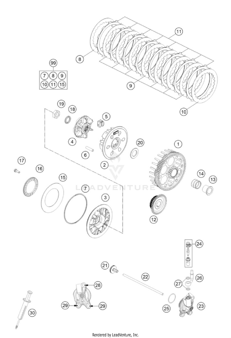 Clutch 250 SX ENGINE - 2026 Schematic
