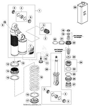 Shock Absorber Disassembled Schematic