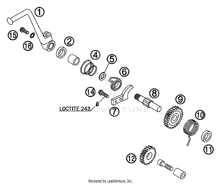 Kickstarter 65 SX Engine - 2007 Schematic