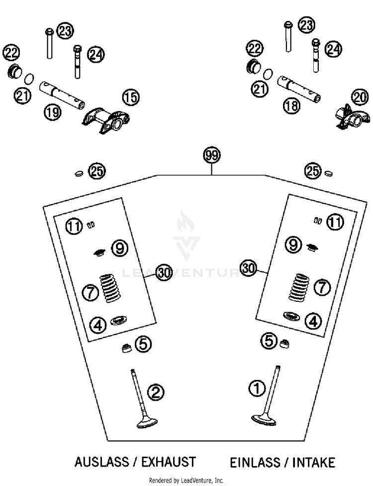 Valve Drive 450 SX-F FACT. REPL. USA Engine - 2012 Schematic