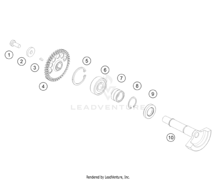 Balancer Shaft 250 XC TPI Engine - 2022 Schematic