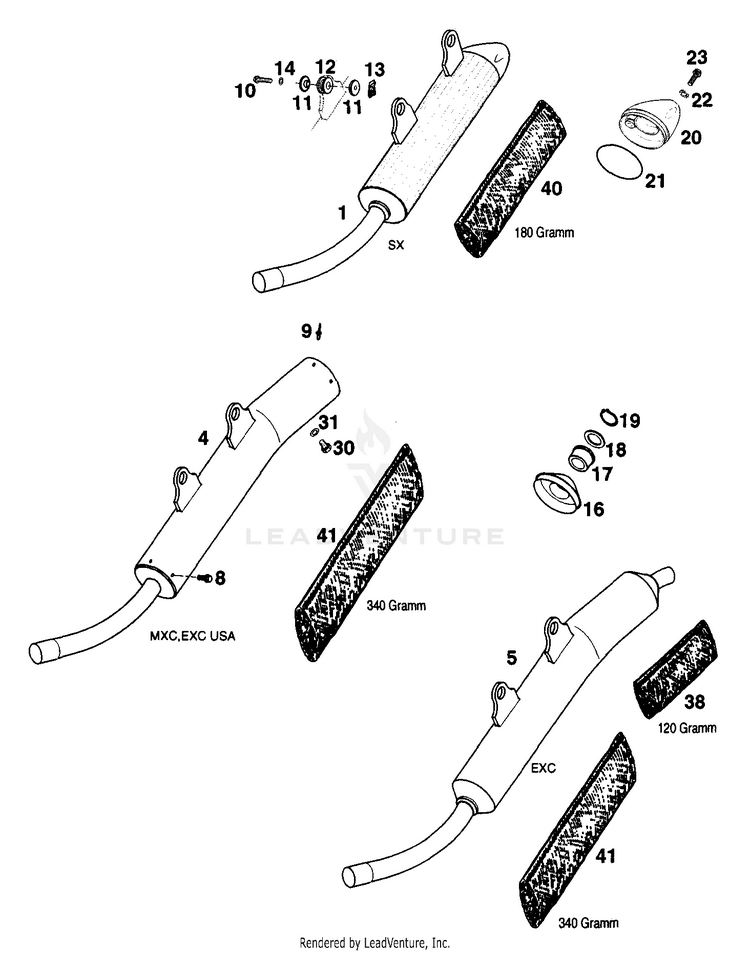 Silencer 250 MXC Chassis - 2001 Schematic
