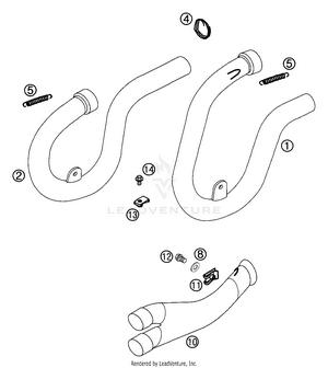 Exhaust Pipe, Interm. Tube Schematic