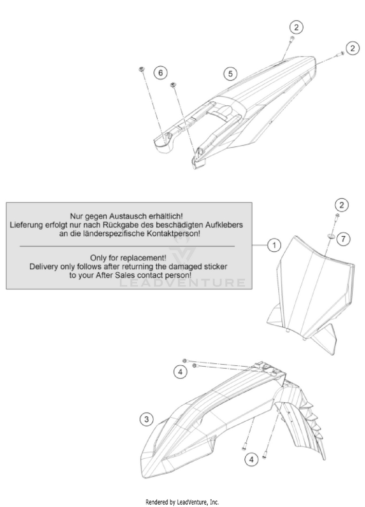 Mask, Fenders 350 SX-F CHASSIS - 2023 Schematic