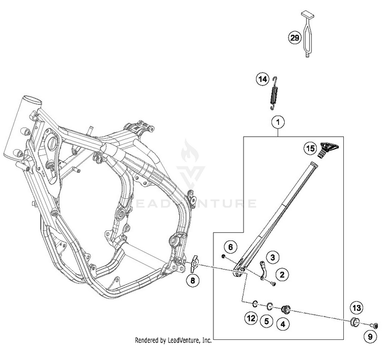 Side / Center Stand 350 EXC-F CHASSIS - 2019 Schematic