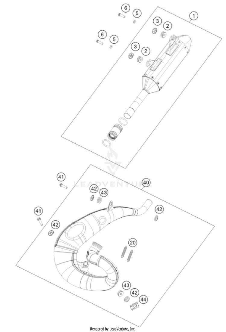 Exhaust System 125 SX CHASSIS - 2023 Schematic