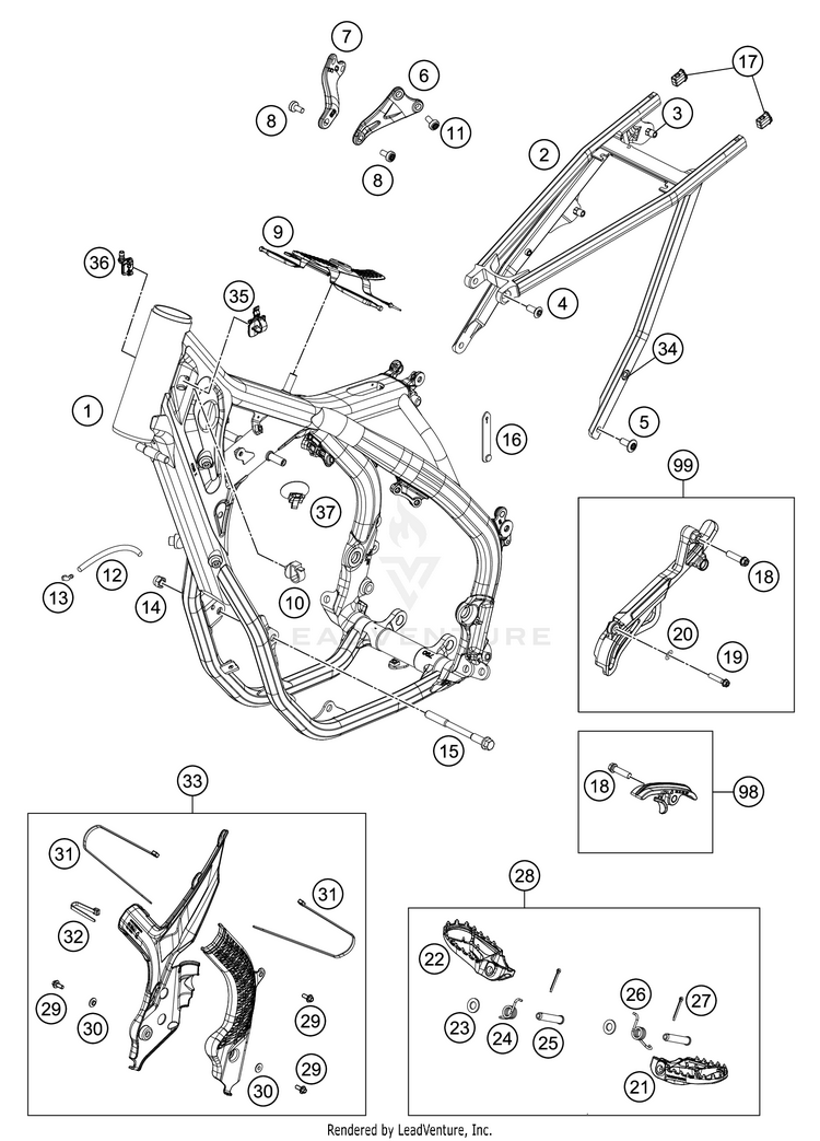 Frame 450 XC-F Chassis - 2021 Schematic