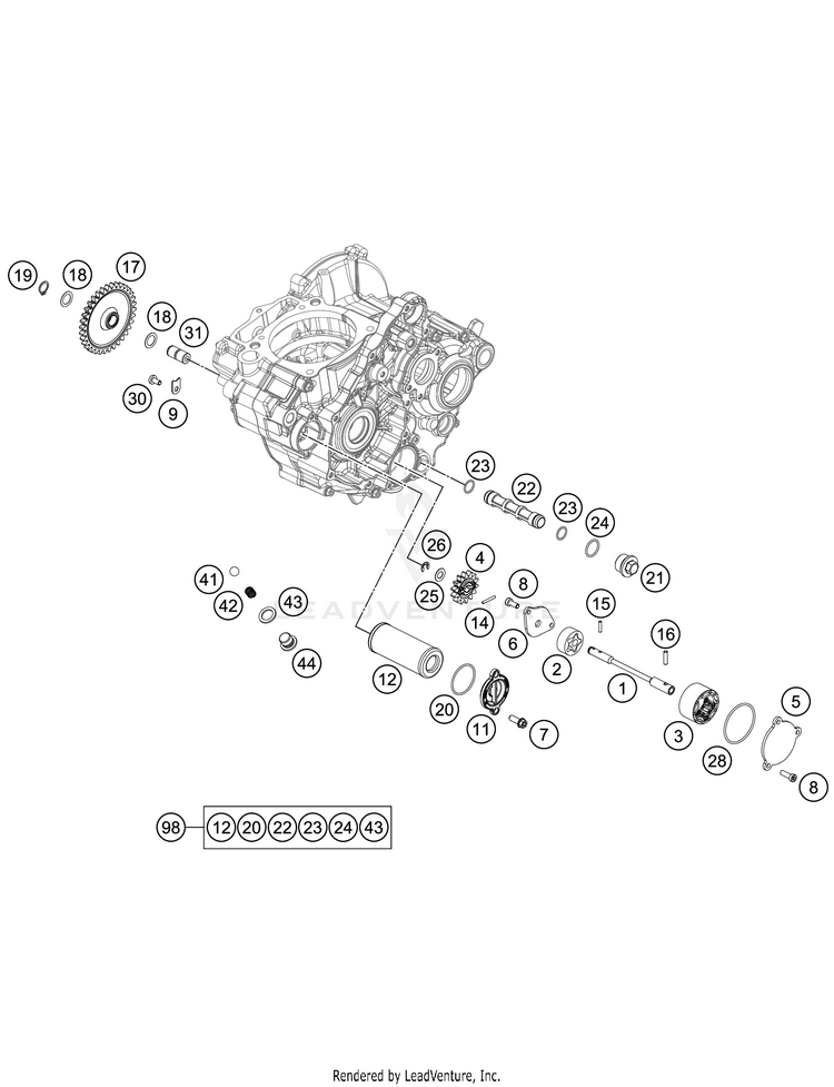 Lubricating System 350 SX-F Engine - 2021 Schematic