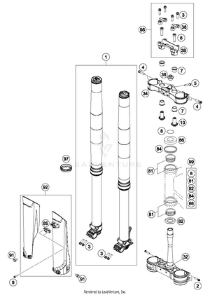 Front Fork, Triple Clamp Schematic