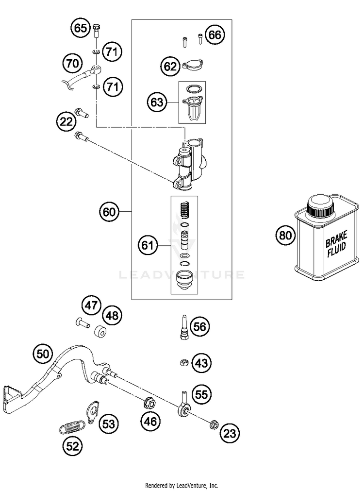Rear Brake Control 50 SX MINI CHASSIS - 2018 Schematic