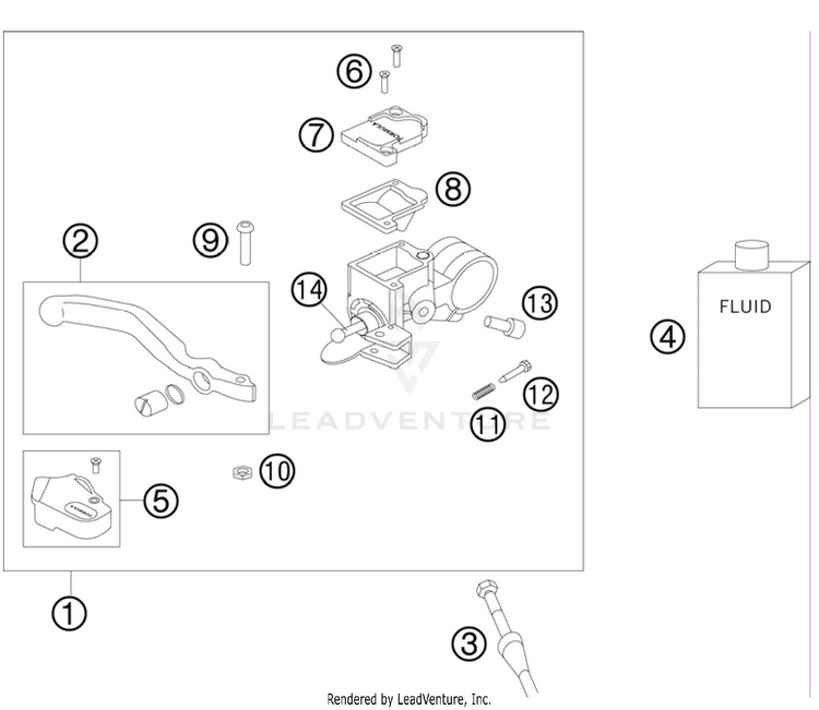 Hand Brake Cylinder 50 SX Chassis - 2011 Schematic