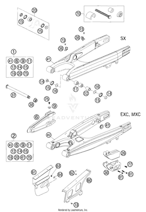 Swingarm, Chain Guard Schematic