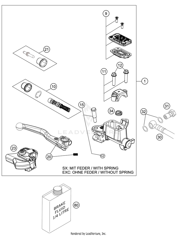 Hand Brake Cylinder 300 XC CHASSIS - 2018 Schematic