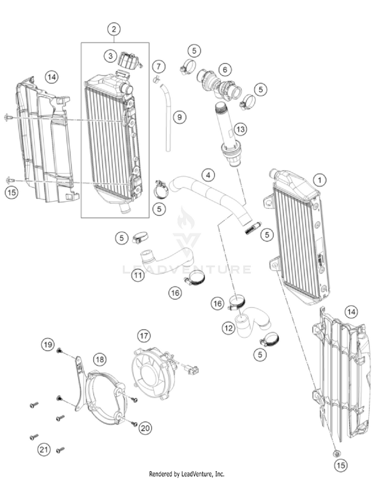 Cooling System 350 EXC-F ENGINE - 2026 Schematic