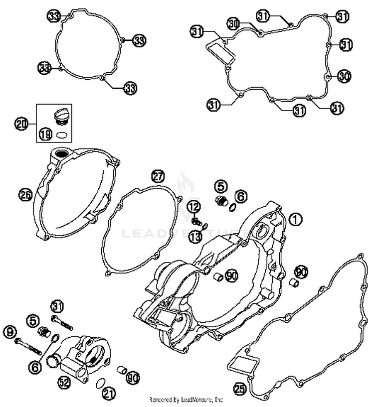 Clutch Cover 150 XC Engine - 2014 Schematic