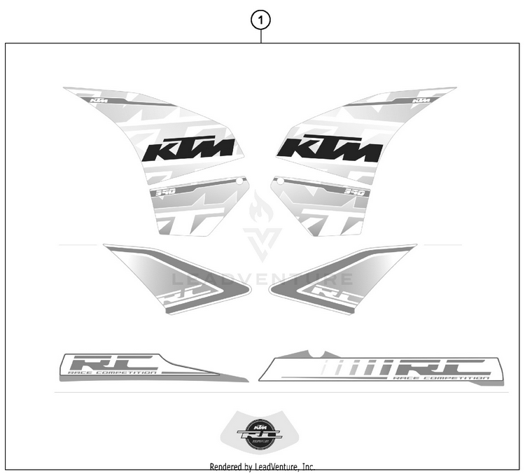 Decal RC 390 CUP USA Chassis - 2016 Schematic